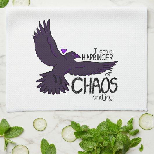 Chaos Kraai Tapijt Theedoek (Gevouwen)