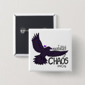 Chaos Kraai Vierkante Button 5,1 Cm (Voorkant /achterkant)