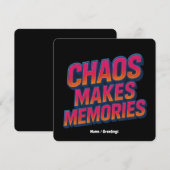 Chaos maakt herinneringen retro synthwave ontwerp kaart (Voorkant / Achterkant)