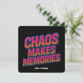 Chaos maakt herinneringen retro synthwave ontwerp kaart (Staand voorkant)