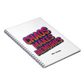 Chaos maakt herinneringen retro synthwave ontwerp notitieboek (Rechterzijde)