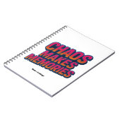 Chaos maakt herinneringen retro synthwave ontwerp notitieboek (Linkerzijde)