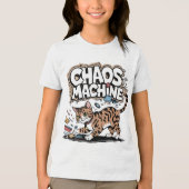 Chaos Machine Bengaalse kat Grappig Ontwerp Tri-Blend Shirt (Voorkant)