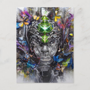 Chaos Man AI Art Briefkaart