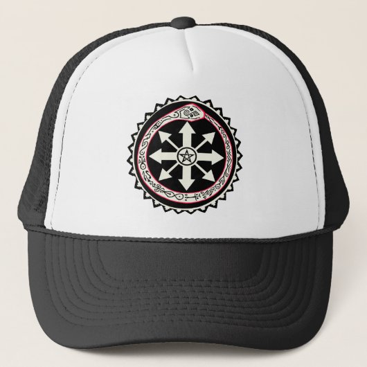 Chaos met Ouroburos slang Trucker Pet (Voorkant)