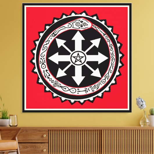 Chaos met Ouroburos Snake Canvas Afdruk (Insitu (Woonkamer))