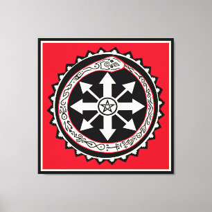 Chaos met Ouroburos Snake Canvas Afdruk