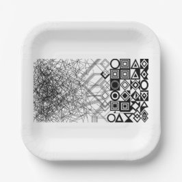 Chaos naar Orde Abstract Geometrisch Papieren Bordje