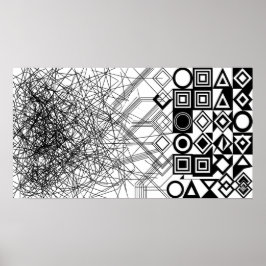 Chaos naar Orde Abstract Geometrisch Poster