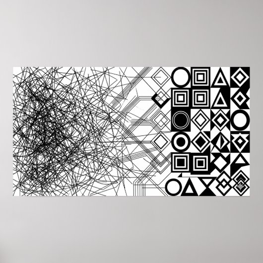 Chaos naar Orde Abstract Geometrisch  Poster (Voorkant)