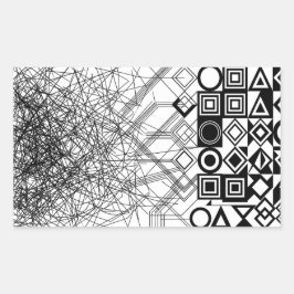 Chaos naar Orde Abstract Geometrisch Rechthoekige Sticker