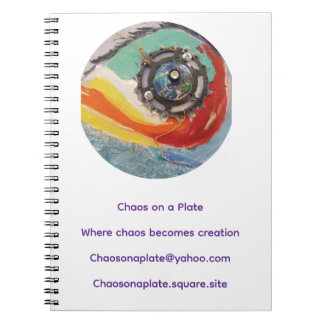 Chaos on a Plate Spiral Notebook – Swirl Gear  Notitieboek