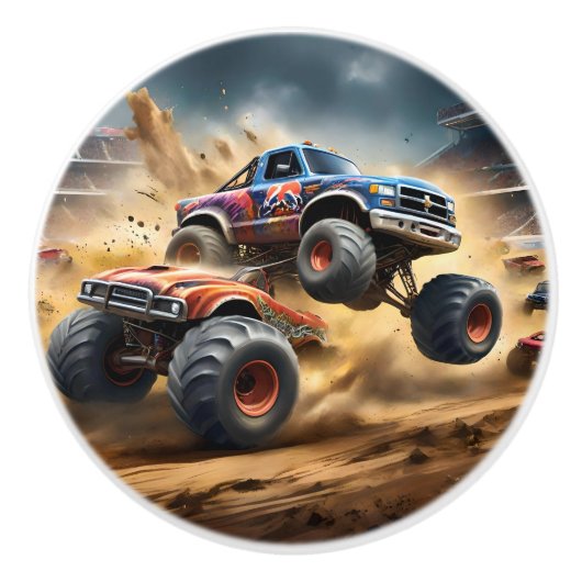 Chaos on Wheels: Monster Truck Smash Derby, Keramische Knop (Voorkant)