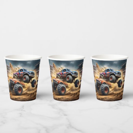 Chaos on Wheels: Monster Truck Smash Derby, Papieren Bekers (Multi)