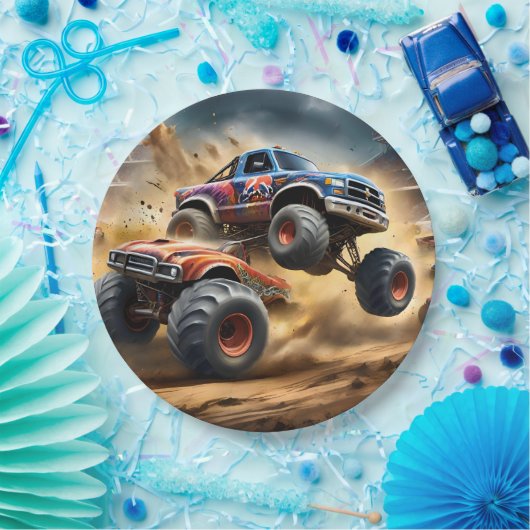 Chaos on Wheels: Monster Truck Smash Derby, Papieren Bordje (Feest)