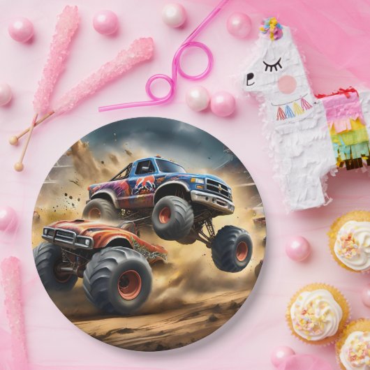 Chaos on Wheels: Monster Truck Smash Derby, Papieren Bordje (Feest)