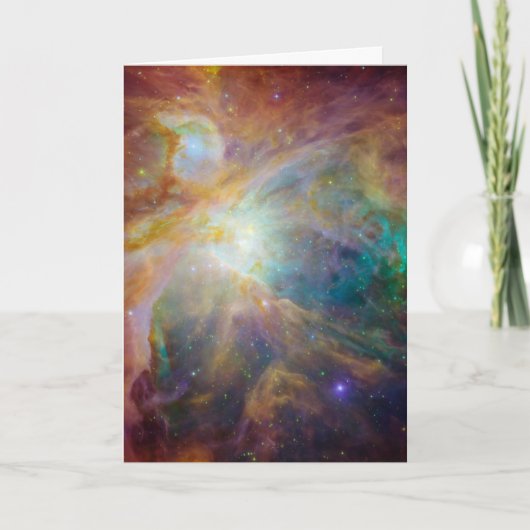 Chaos op het hart van Orion Spitzer Hubble Composi Kaart (Voorkant)