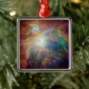 Chaos op het hart van Orion Spitzer Hubble Composi Metalen Ornament