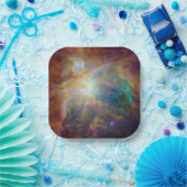 Chaos op het hart van Orion Spitzer Hubble Composi Papieren Bordje (Feest)