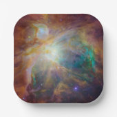 Chaos op het hart van Orion Spitzer Hubble Composi Papieren Bordje (Voorkant)