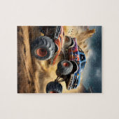 Chaos op wielen: Monster Truck slaat Derby Legpuzzel (Horizontaal)