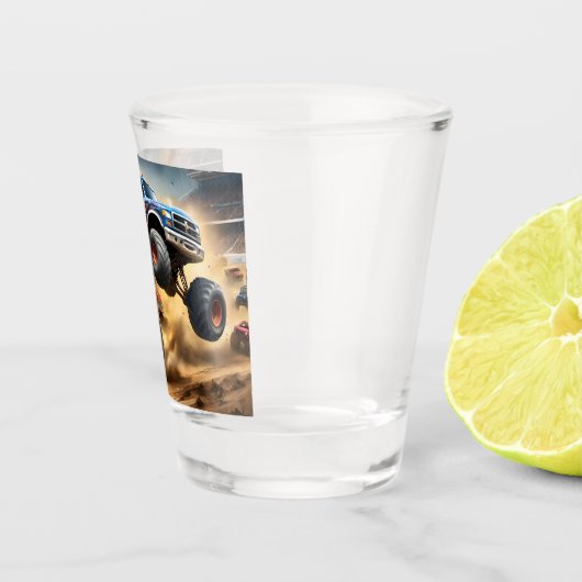 Chaos op wielen: Monster Truck slaat Derby Shot Glas (Rechts)