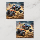Chaos op wielen: Monster Truck slaat Derby Vierkante Visitekaartje (Voorkant / Achterkant)