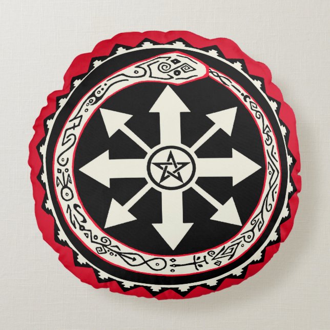 Chaos Ouroburos Snake Sierkussen Rond Kussen (Voorkant)