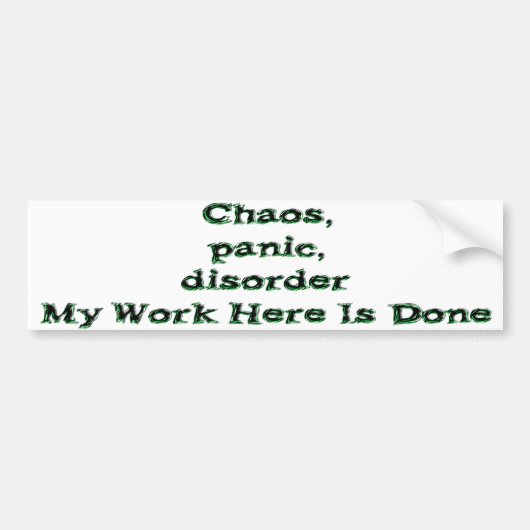 Chaos Panic Disorder Bumpersticker (Voorkant)