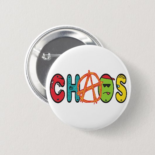 Chaos Ronde Button 5,7 Cm (Voorkant /achterkant)