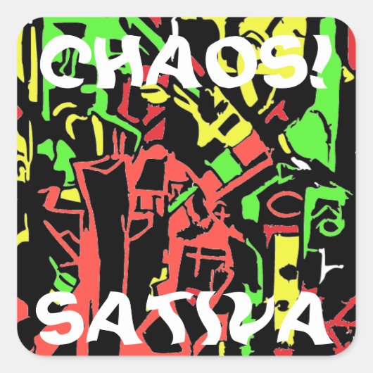 CHAOS SATIVA VIERKANTE STICKER (Voorkant)