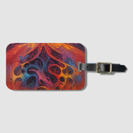Chaos Storm - Kleurrijk Abstract Ontwerp Bagagelabel