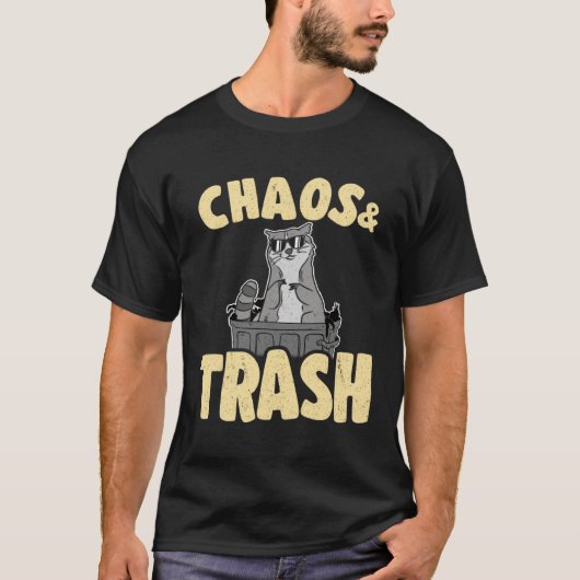 Chaos & Trash Garbage Panda Funny Raccoon 1 T-shirt (Voorkant)