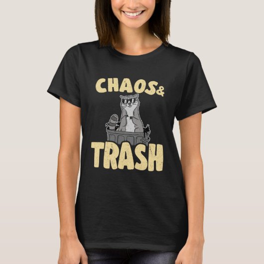 Chaos & Trash Garbage Panda Funny Raccoon 1 T-shirt (Voorkant)
