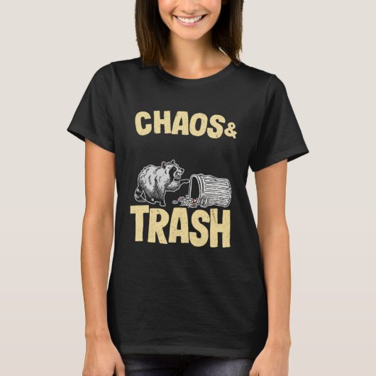 Chaos & Trash Garbage Panda  Raccoon T-shirt (Voorkant)