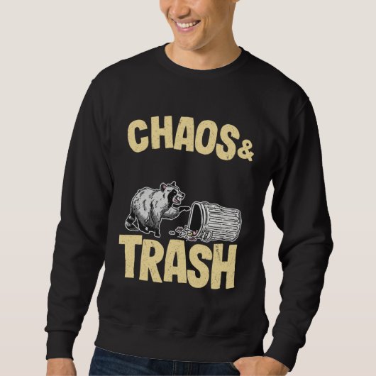 Chaos & Trash Garbage Panda  Raccoon Trui (Voorkant)