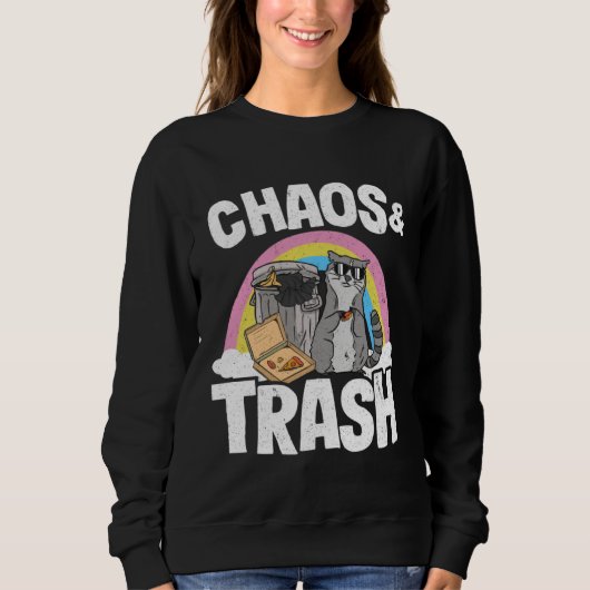 Chaos & Trash Garbage Panda Rainbow Raccoon  1 Trui (Voorkant)