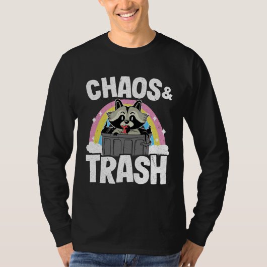 Chaos & Trash Garbage Panda Rainbow Raccoon 2 T-shirt (Voorkant)