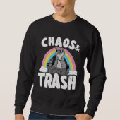 Chaos & Trash Garbage Panda Rainbow Raccoon Trui (Voorkant)