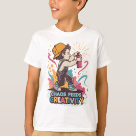 Chaos Voedt Creativiteit – Retro Graffiti Pop Art T-shirt