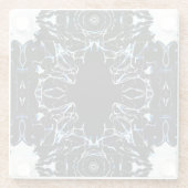 Chaotic Abstract Blue on Black and White Fluid Art Glazen Onderzetter (Achterkant)