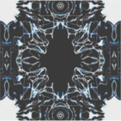 Chaotic Abstract Blue on Black and White Fluid Art Sticker (Voorkant)