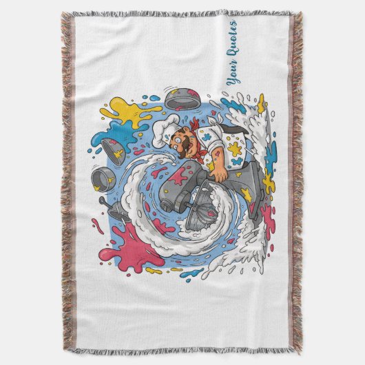 Chaotic Chef With Exploding Mixer Deken (Voorkant Verticaal)