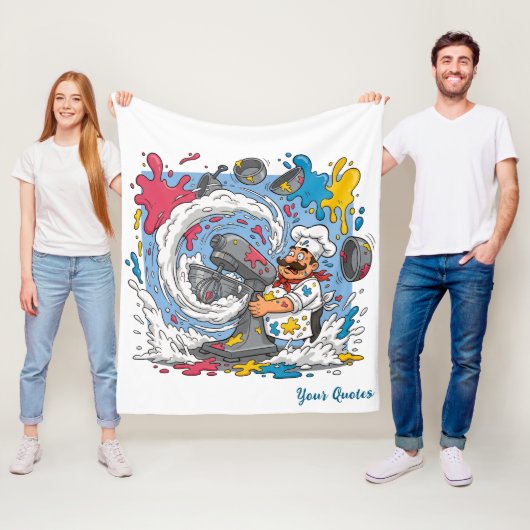 Chaotic Chef With Exploding Mixer Fleece Deken (In situ)