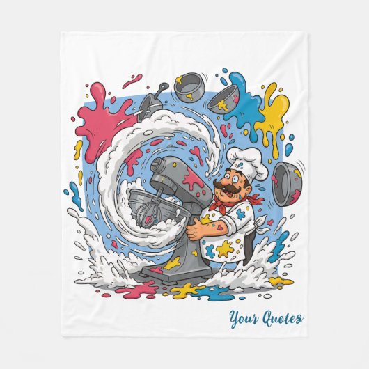 Chaotic Chef With Exploding Mixer Fleece Deken (Voorkant)