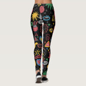 Chaotic Doodle Art Shirt – leuke Abstracte sketch Leggings (Achterkant)