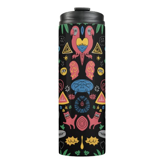 Chaotic Doodle Art Shirt – leuke Abstracte sketch Thermosbeker (Voorkant)