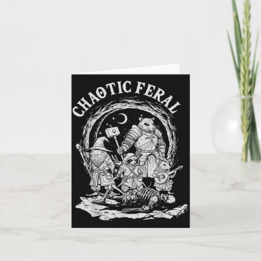 Chaotic Feral Funny Rpg Party Fantasy Animal Meme Kaart (Voorkant)