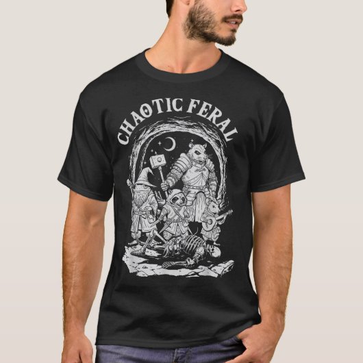 Chaotic Feral Funny Rpg Party Fantasy Animal Meme  T-shirt (Voorkant)
