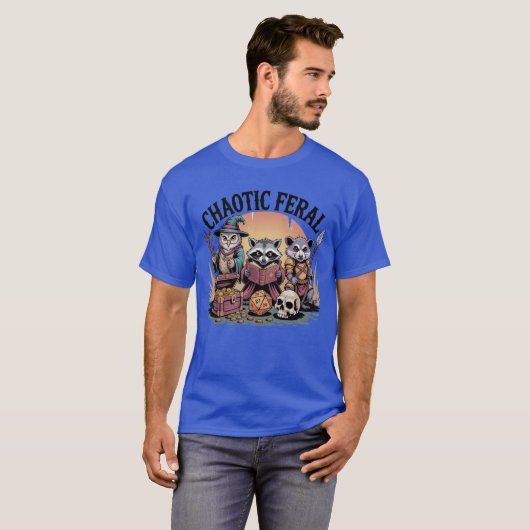 Chaotic Feral Shirt – Funny DnD Animal Adventurers (Voorkant volledig)